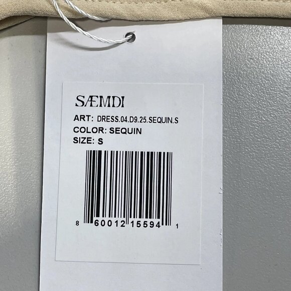 Saemdi Fitted Sequin Cut-Out Maxi Dress • Size S • Silver - Picture 10 of 13